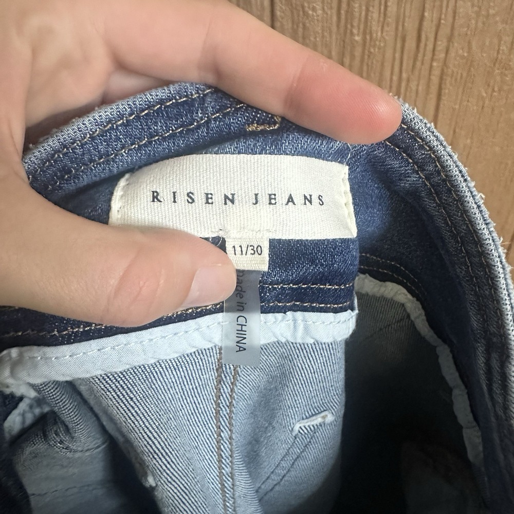 NWT RISEN High Rise Crop Wide Leg Front Seam Detailed Jeans Sz 11/30 Streetwear - Picture 7 of 7